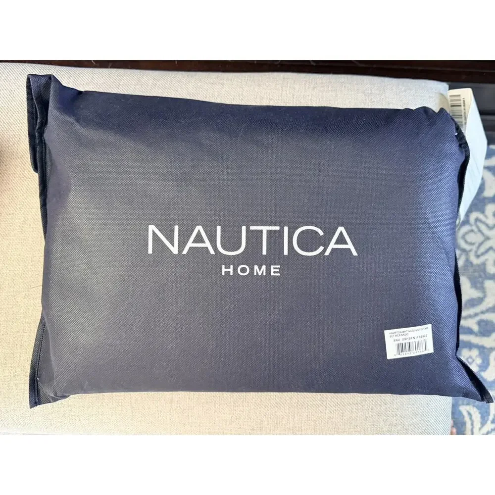 Nautica Home Hampton King White Duvet Cover Set Includes Duvet Cover & Shams